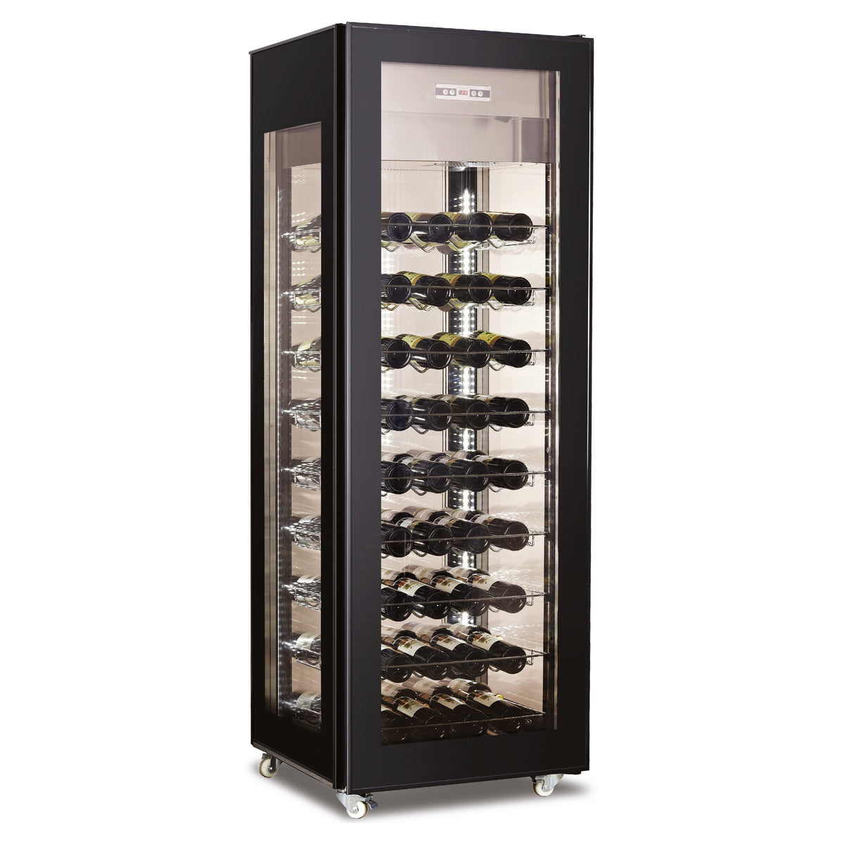 Omcan 43458 26" Glass Door Wine Merchandiser, Single Temperature, 81 Bottles