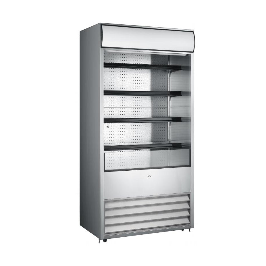 Omcan 43459 36" Vertical Open Air Merhandiser, Self-Contained, 4 Shelves, 18.7 cu ft.