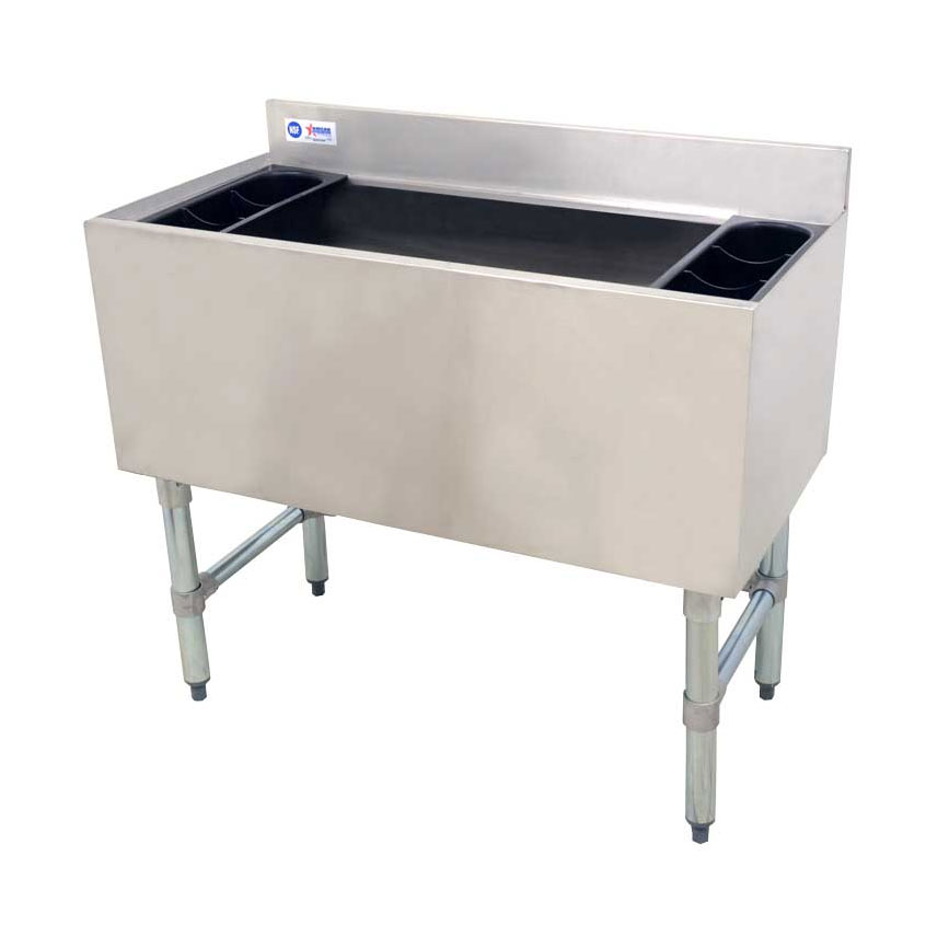 Omcan 43476 Underbar Ice Bin/Cocktail Unit with 119 lbs Ice Capacity | stainless steel & galvanized