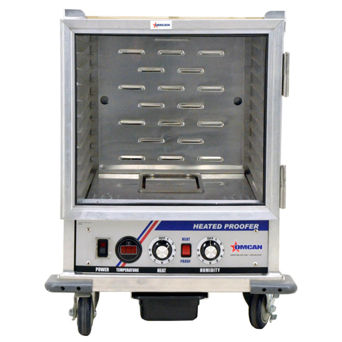 Omcan 43554 Mobile Full Height Non-Insulated Heated/Proofing Cabinet, (1) Glass Door | 20.75" Wide