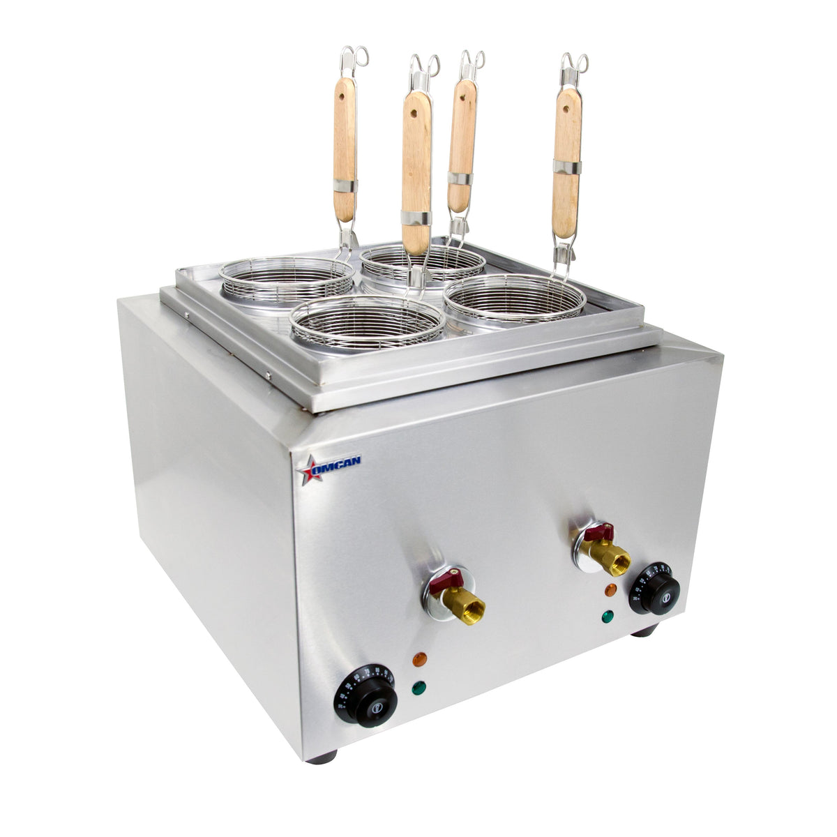 Omcan 43559 3.17 Gallon-12 Liter Countertop Electric Pasta Cooker, 2 Tanks, 240V, 2400W | 17.7" Wide