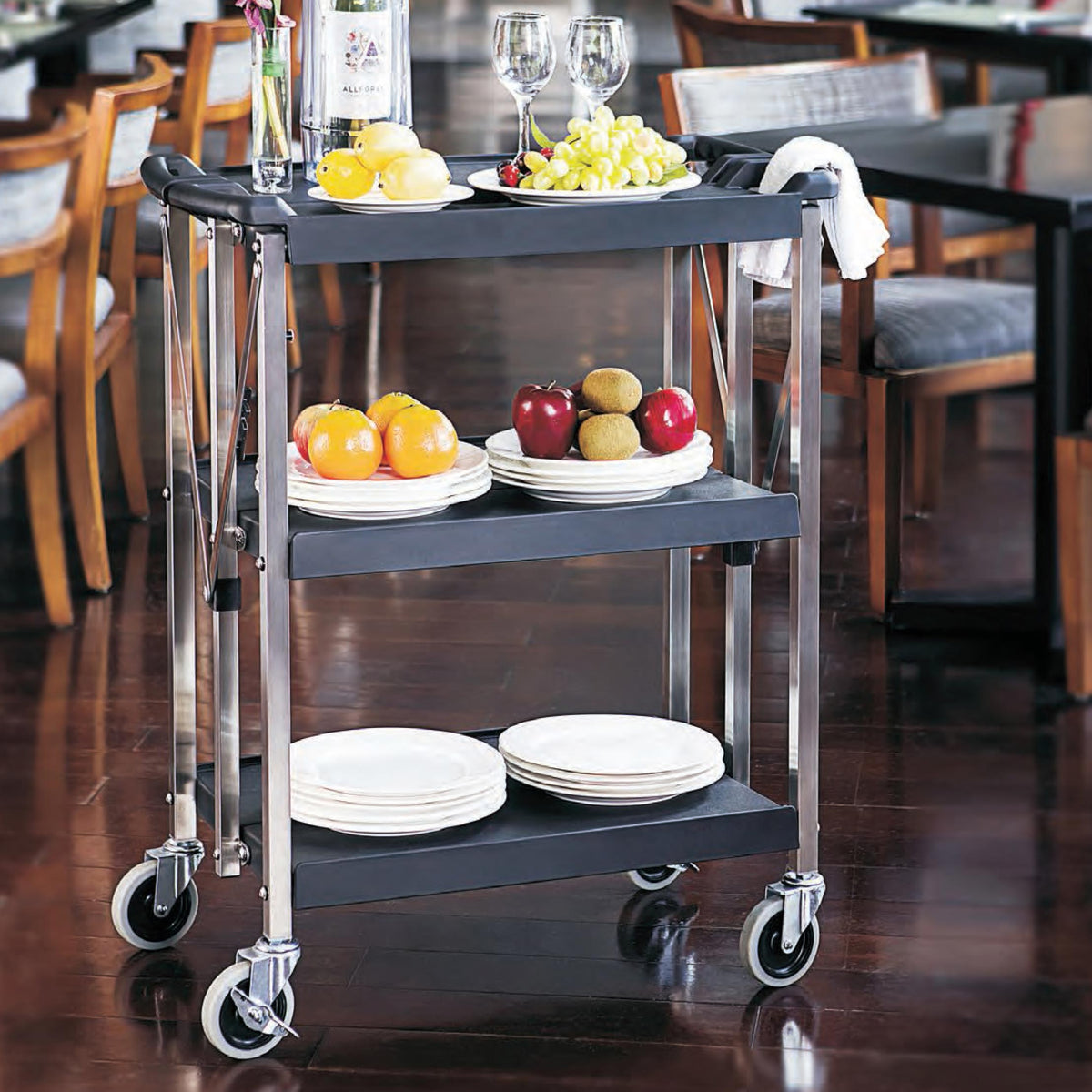 Omcan 43638 Dining Room Service / Display Cart | 29.9" Wide