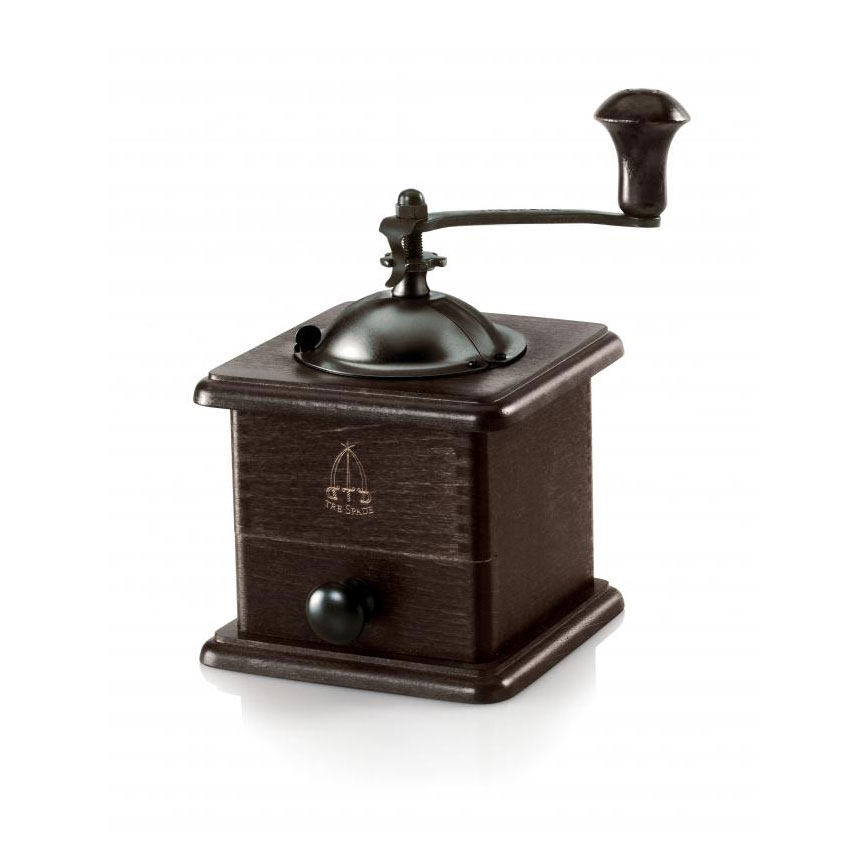 Omcan 43678 TRE SPADE Coffee Mill 100g Hopper Hand-Crank Steel Conic Beech & Steel Made In Italy | 6.1" Wide