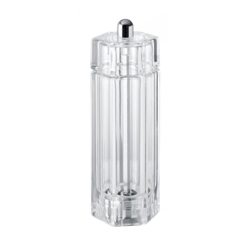 Omcan 43683 TRE SPADE Tosca Pepper Mill, 5" Tall, Acrylic, Steel Conic, 20-Year Guarantee