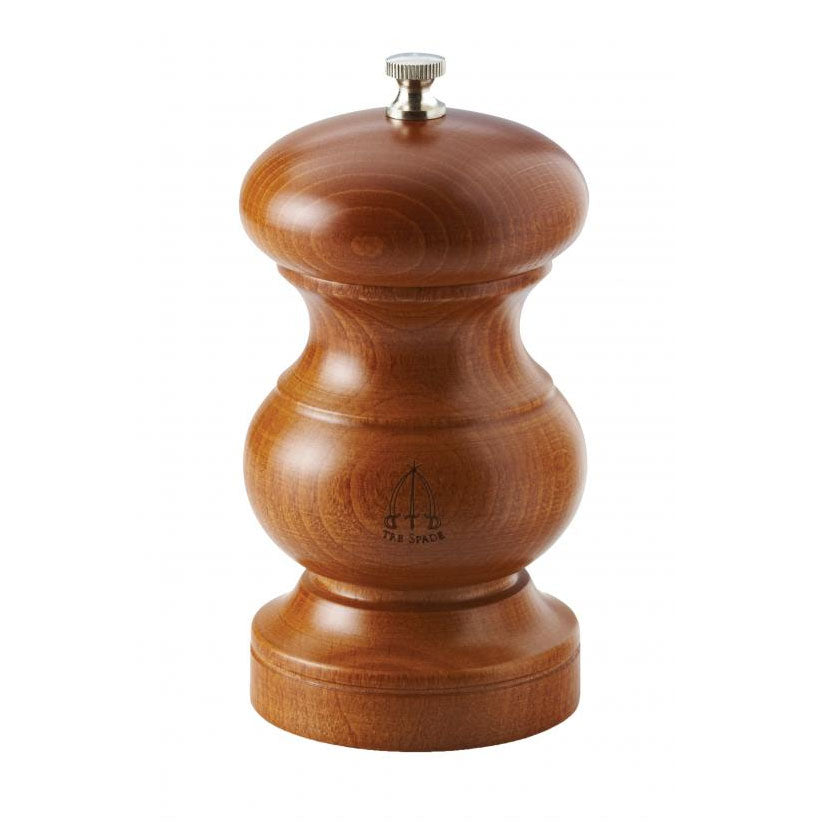 Omcan 43696 Tosca Chili Mill, 5" Conical, 13cm, Tempered Steel, Beech Wood, 20-Year Guarantee
