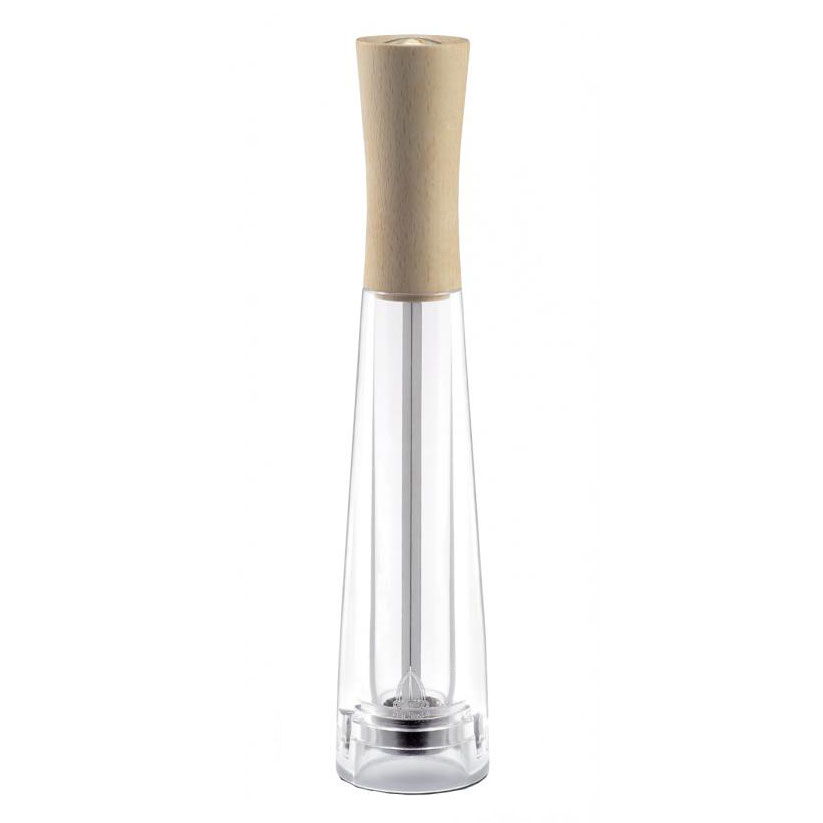 Omcan 43701 Tosca Salt Mill, 10" Tall, Wood & Acrylic, 20-Year Guarantee, Made in Italy
