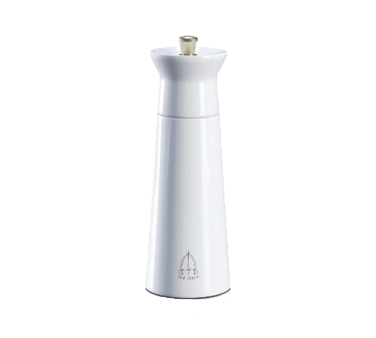 Omcan 43706 Nabucco Salt Mill, 15cm (5.91") Tall, White, Beech Wood, Metal Shaft, Mechanism