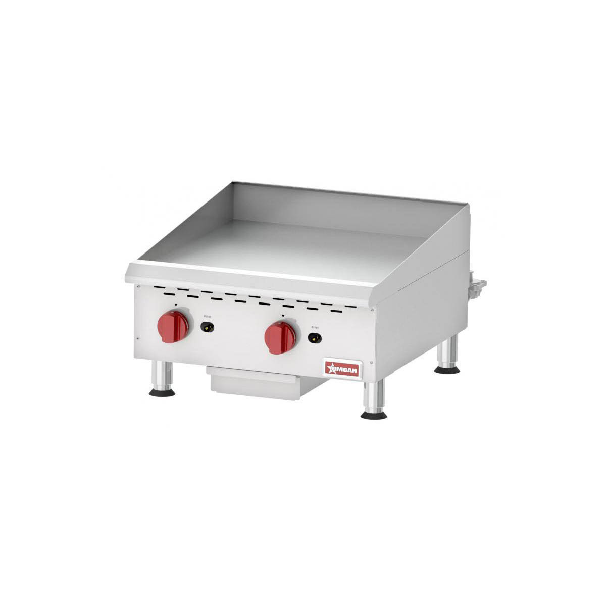 Omcan 43730 24" Countertop Manual Gas Griddle, 3/4" Steel Plate, 60.000 BTU