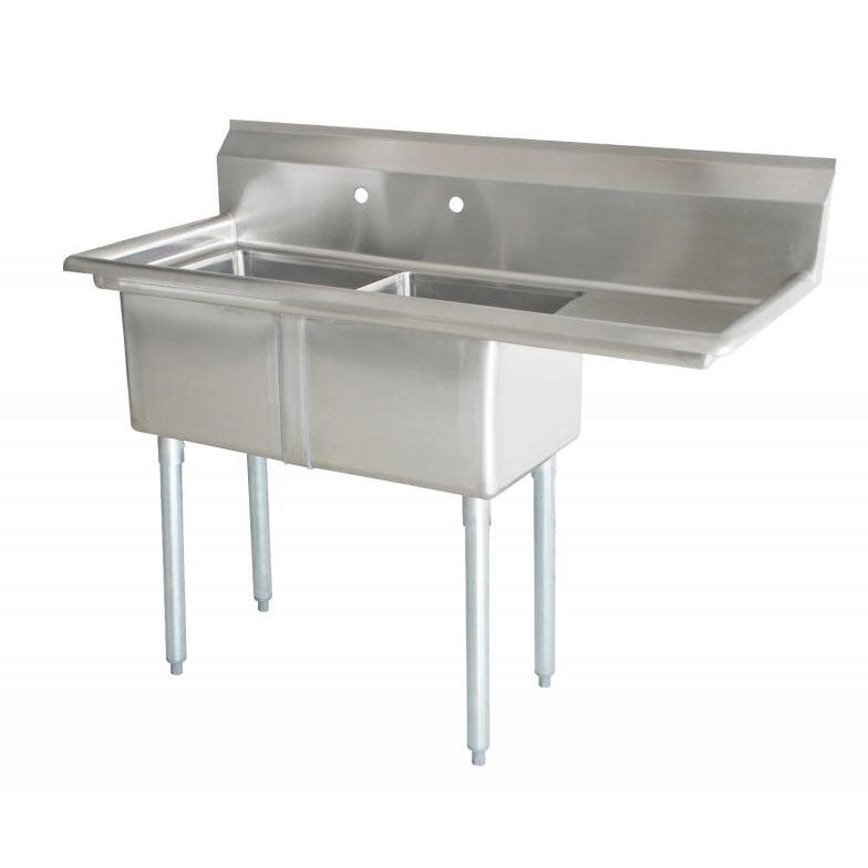 Omcan 43792 Two Compartment Sink | 74.5" Wide