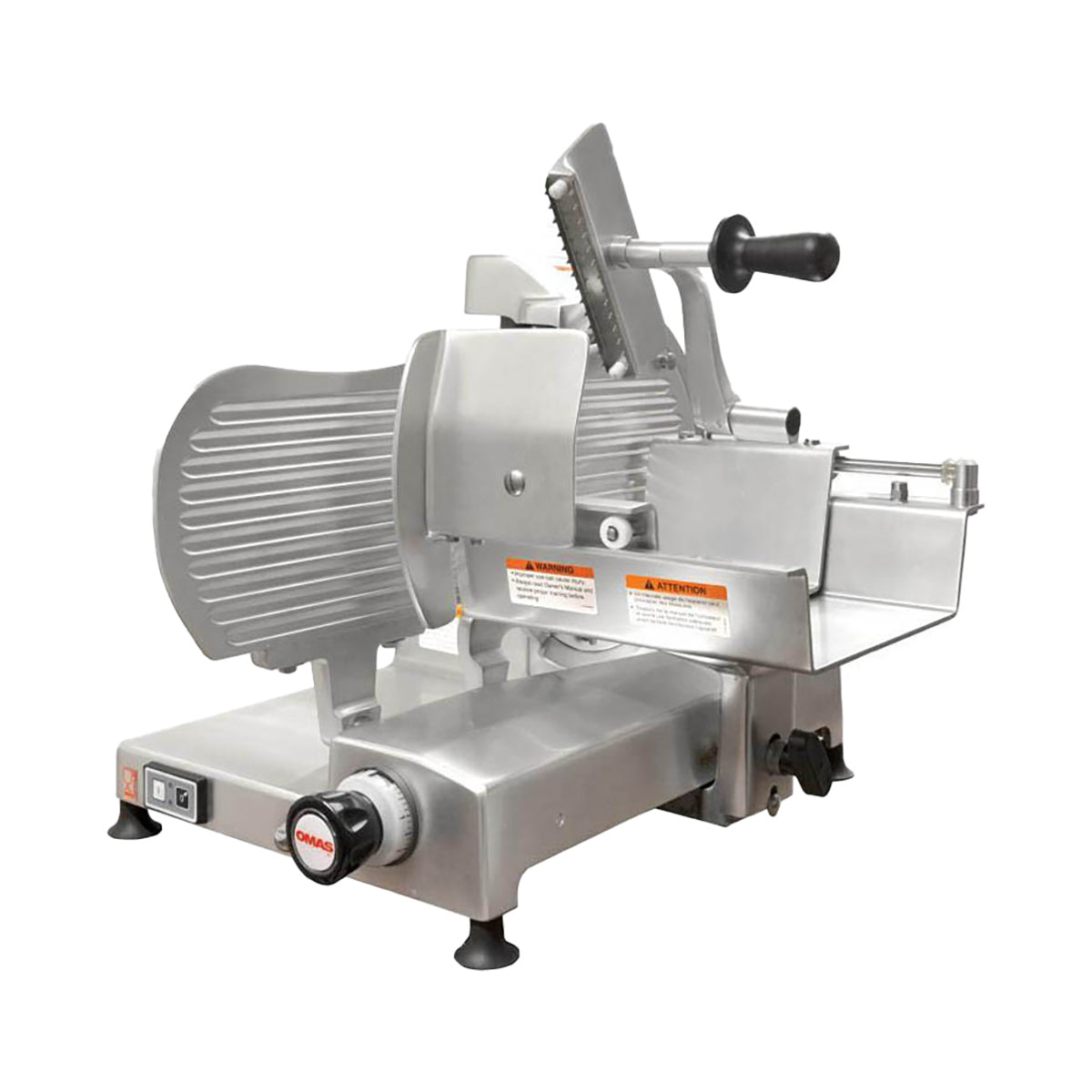Omcan 44006 Meat Slicer, 12" Anodized Aluminum Blade, 2/5 HP Gear-Driven, Manual Horizontal Feed, 110V