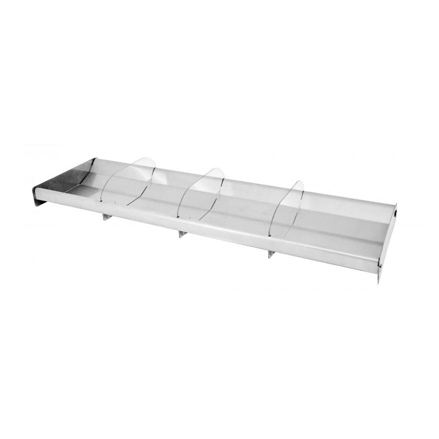 Omcan 44113 Bakery Display Tray, 3 10"x2" Dividers, 18-Gauge 304 Stainless Steel