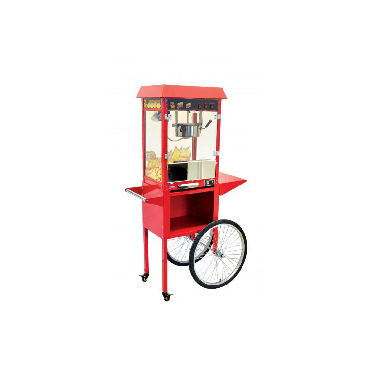 Omcan 44134 (44134) Popcorn Machine Trolley, (2) 24" Diameter Rear Wheels
