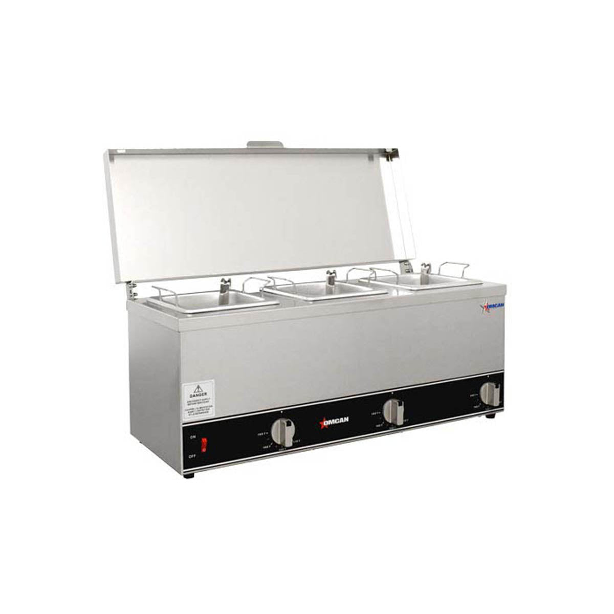 Omcan 44183 (Fw-Cn-0253) Triple Pot Sauce Warmer, Countertop, Power Switch | 24.37" Wide