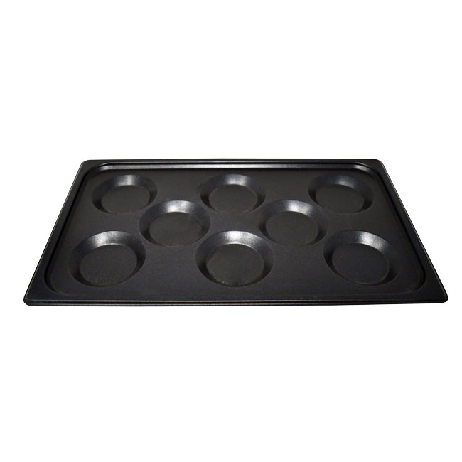 Omcan 44365 Multi-Baker Pan, 12" x 20" Aluminum Non-Stick, 8 Molds, 1" Depth, 1-1/2mm Thick