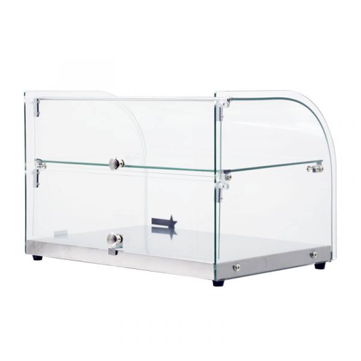 Omcan 44372 Countertop Display Case, Curved Front Glass | glass & stainless steel