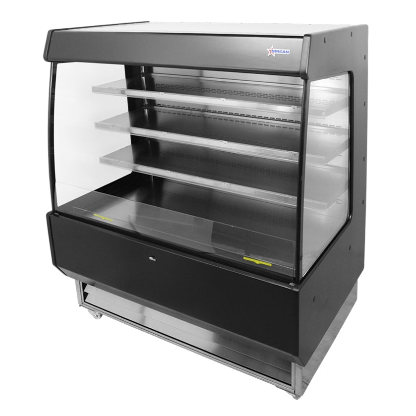 Omcan 44377 51" Vertical Open Air Merhandiser in Black, Self-Contained, 4 Shelves, 27.2 cu ft.