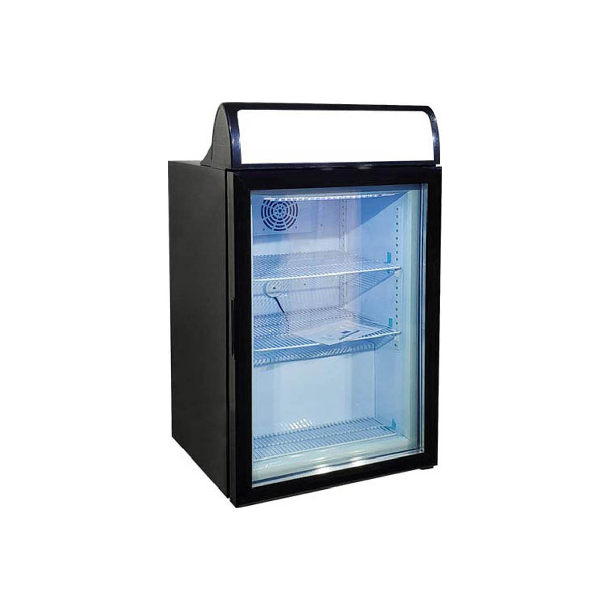 Omcan 44526 23" Countertop Freezer, 3.5 Cu Ft (98 L) Black Finish, 158W 110V, Glass Door