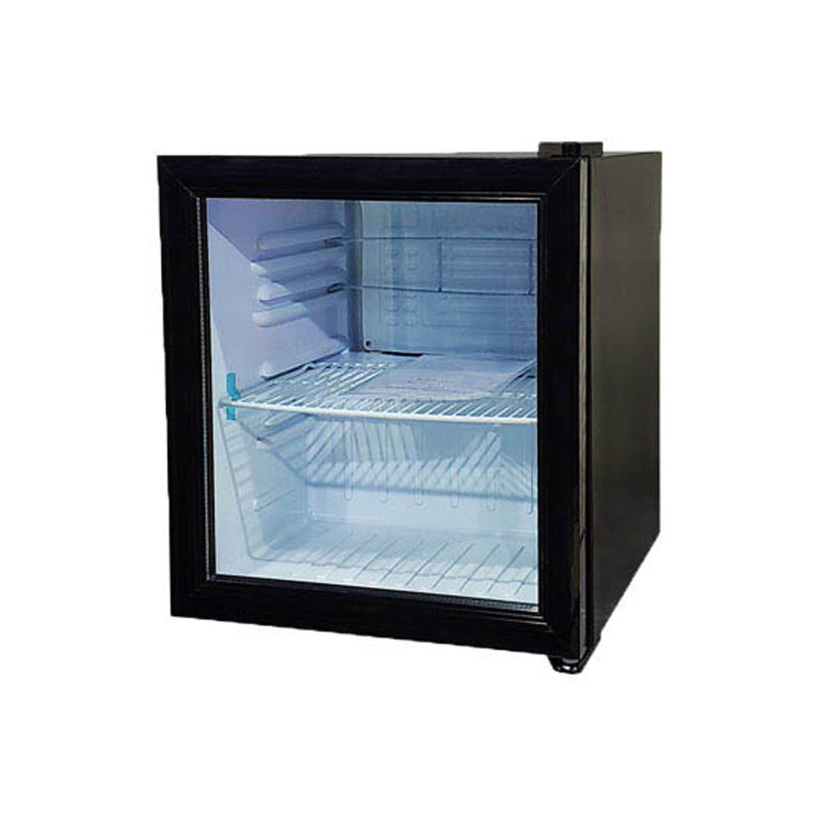 Omcan 44527 Countertop Glass Door Refrigerator, 16" Black, 0.75 cu ft, 32-50°F Range, R600a, 110V