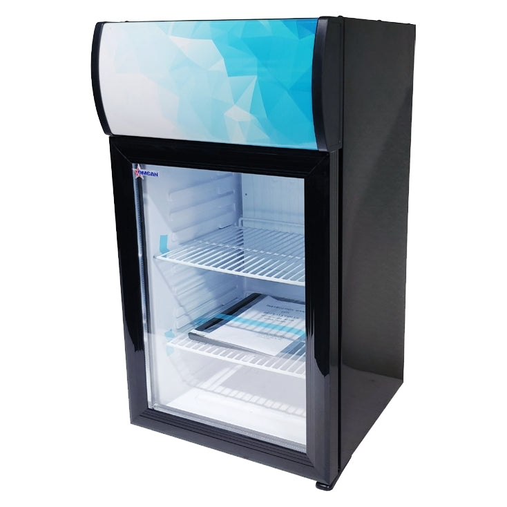 Omcan 44528 15" Countertop Glass Door Refrigerator in Black, 1.4 cu. ft.