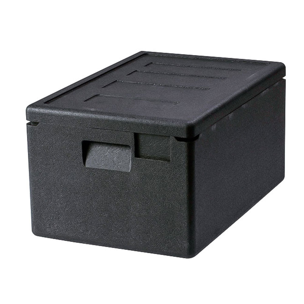Omcan 44549 Insulated Food Carrier, Top Loading, 28L, Black Polypropylene | 23.6" Wide