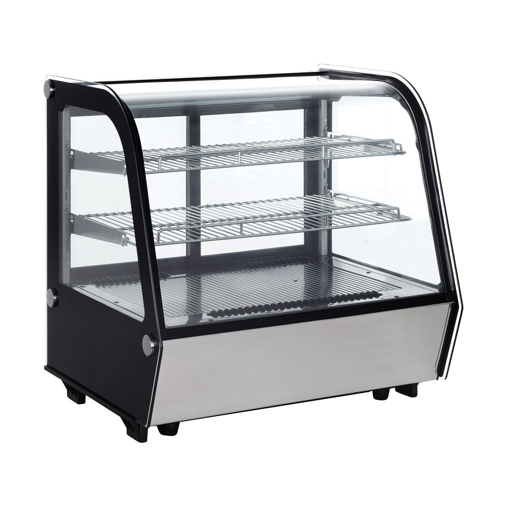 Omcan 44629 27" Full Service Countertop Refrigerated Display Case with Sliding Glass Door, 2 Shelves - 4.24 cu. ft. / 230 w