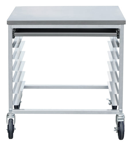 Omcan 44722 Meat Slicer Cart, 28.25" x 18" x 30" Aluminum, Heavy-Duty Food Slicer Attachment