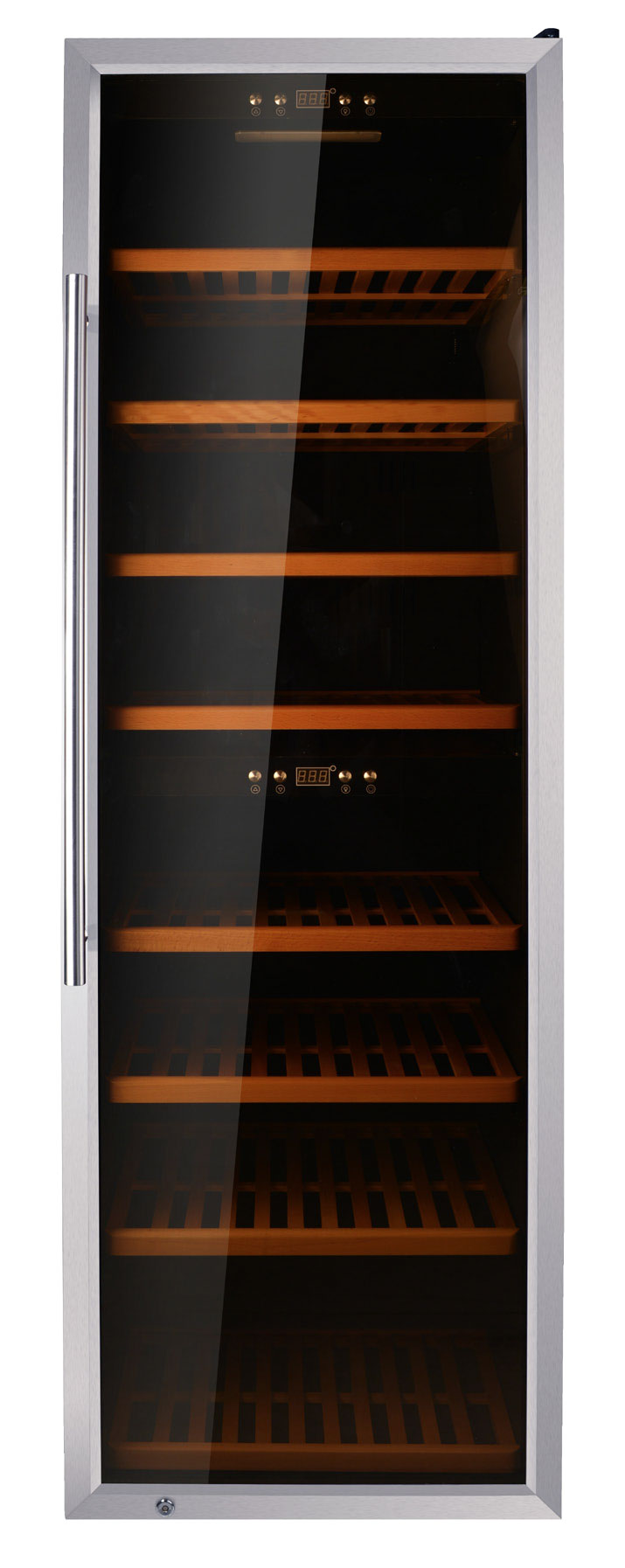 Omcan 45258 23" Glass Door Wine Refrigerator, Dual Temperature, 181 Bottles