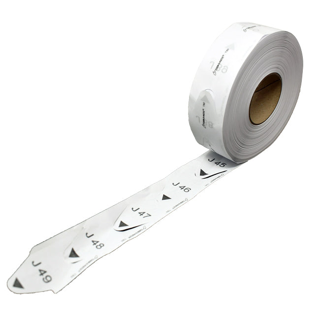 Omcan 45300 Take a Number Ticket Roll - White Individual Roll for Grocery Display - 1/Roll
