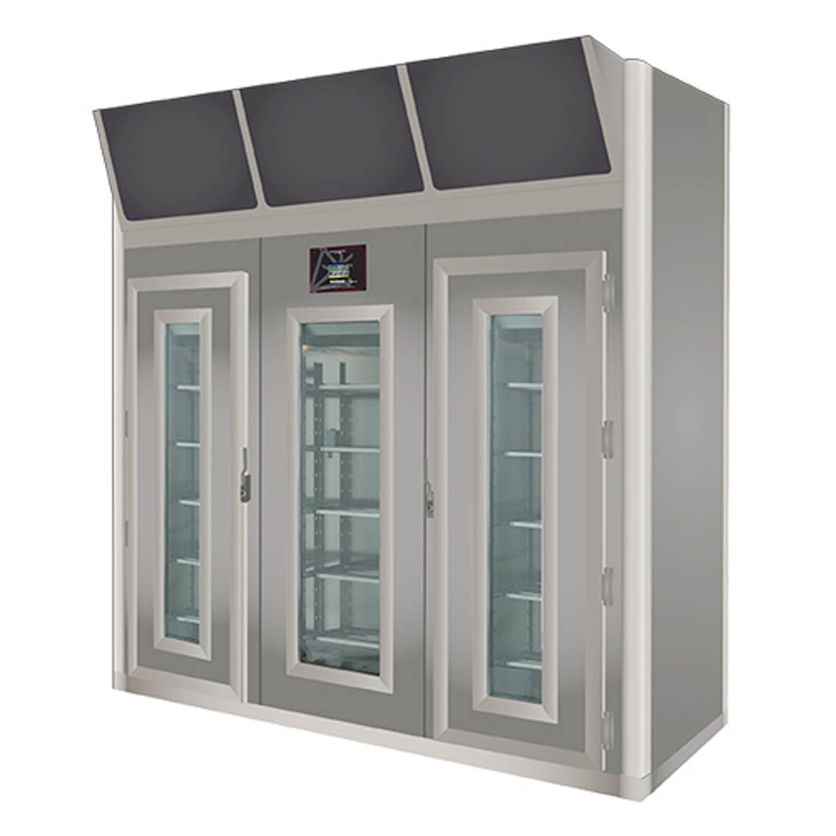 Omcan 45344 Maturmeat 400kg Meat Dry Aging Cabinet, 100" W, 3 Swing Glass Doors, 5,150W 380V, 304 Stainless Steel