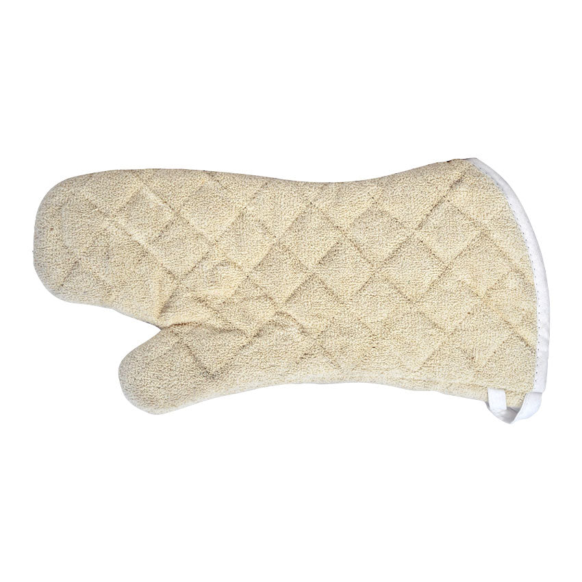 Omcan 46349 Oven Mitts, 17" Beige Terry Skull Design, Silicon Lined, Heat Resistant To 482°F