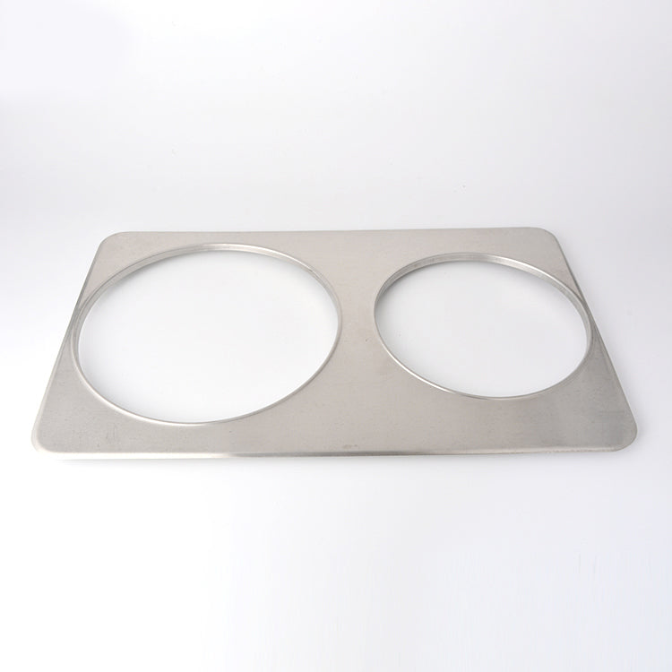 Omcan 46369 SS Adapter Plate With 8-3/8" & 10-3/8" Holes For 7-Qt & 11-Qt Steam Table Pans | stainless steel