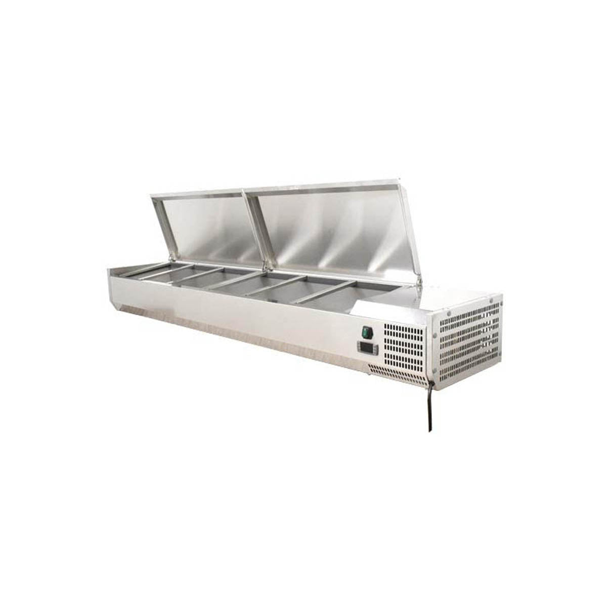 Omcan 46497 78" (Rs-Cn-0009-Pss) Refrigerated Topping Rail, 9 Pan Capacity