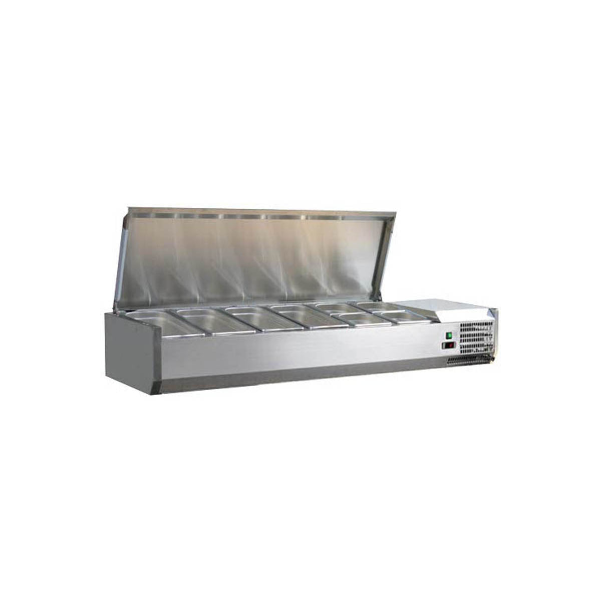 Omcan 46657 59" (Rs-Cn-0006-Pss) Refrigerated Topping Rail, 5 Pan Capacity