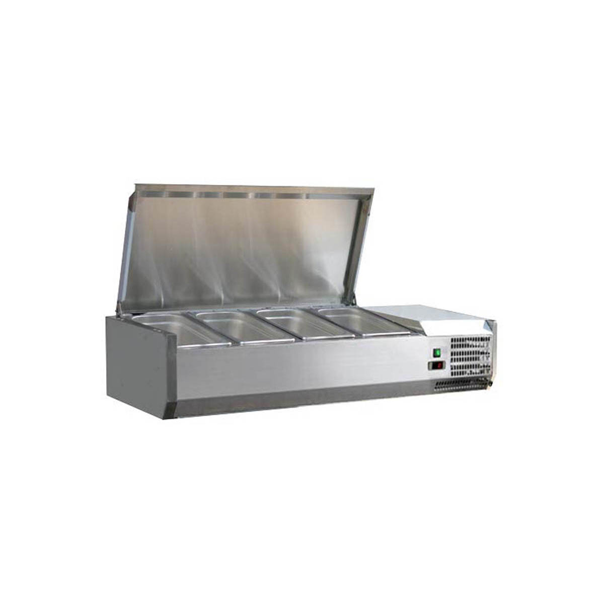 Omcan 46658 47" (Rs-Cn-0004-Pss) Refrigerated Topping Rail, 3 Pan Capacity