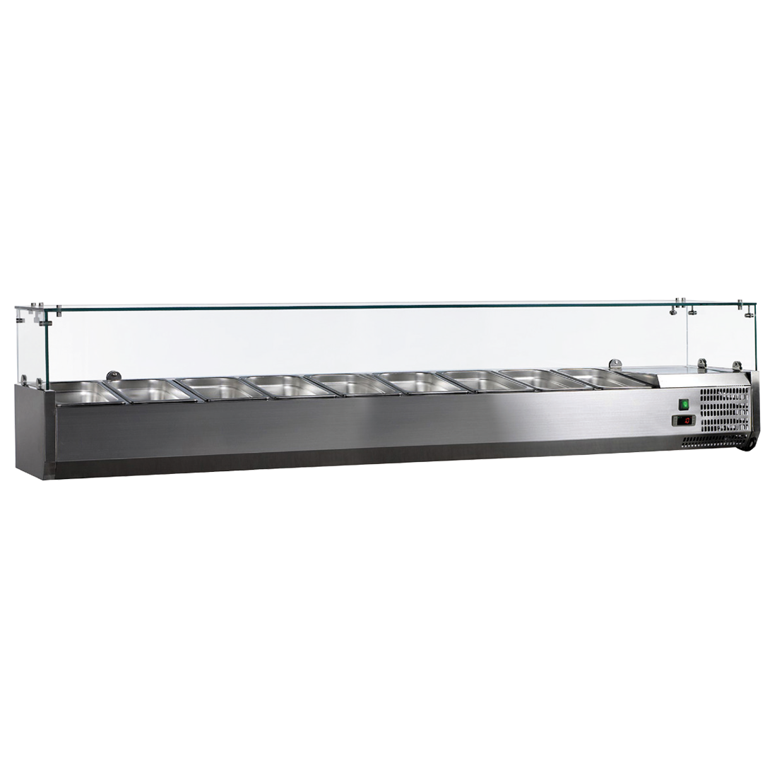 Omcan 46680 78" (Rs-Cn-0004-P) Refrigerated Topping Rail, 4 Pan Capacity