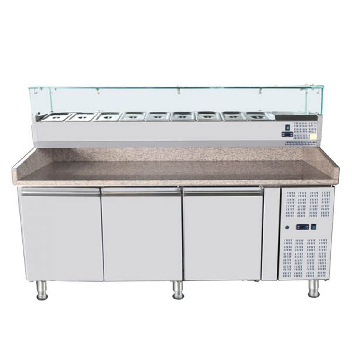 Omcan 46680 78" (Rs-Cn-0004-P) Refrigerated Topping Rail, 4 Pan Capacity