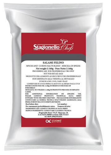 Omcan 47002 Curing Salts & Spice Blends for Rapid Fermentation Felino Salami 2.16 kg Bag - 1/Bag
