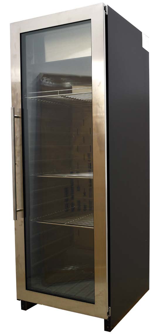 Omcan 47101 Aurora Dry Aging Cabinet - 23-1/2" W, 132-165 lb Load, 12.47 cu.ft, 33.8-77°F, 3 Shelves, R600a, 120V