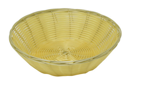 Omcan 47195 Natural Woven Food Display Basket, 9" Diameter x 2.75" Width, Round