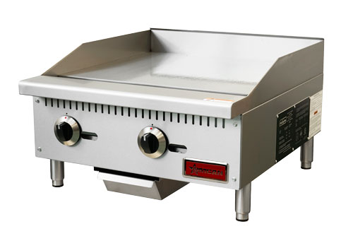 Omcan 47374 24" Countertop Gas Griddle, Manual Controls, 3/4" Steel Plate, 60.000 BTU