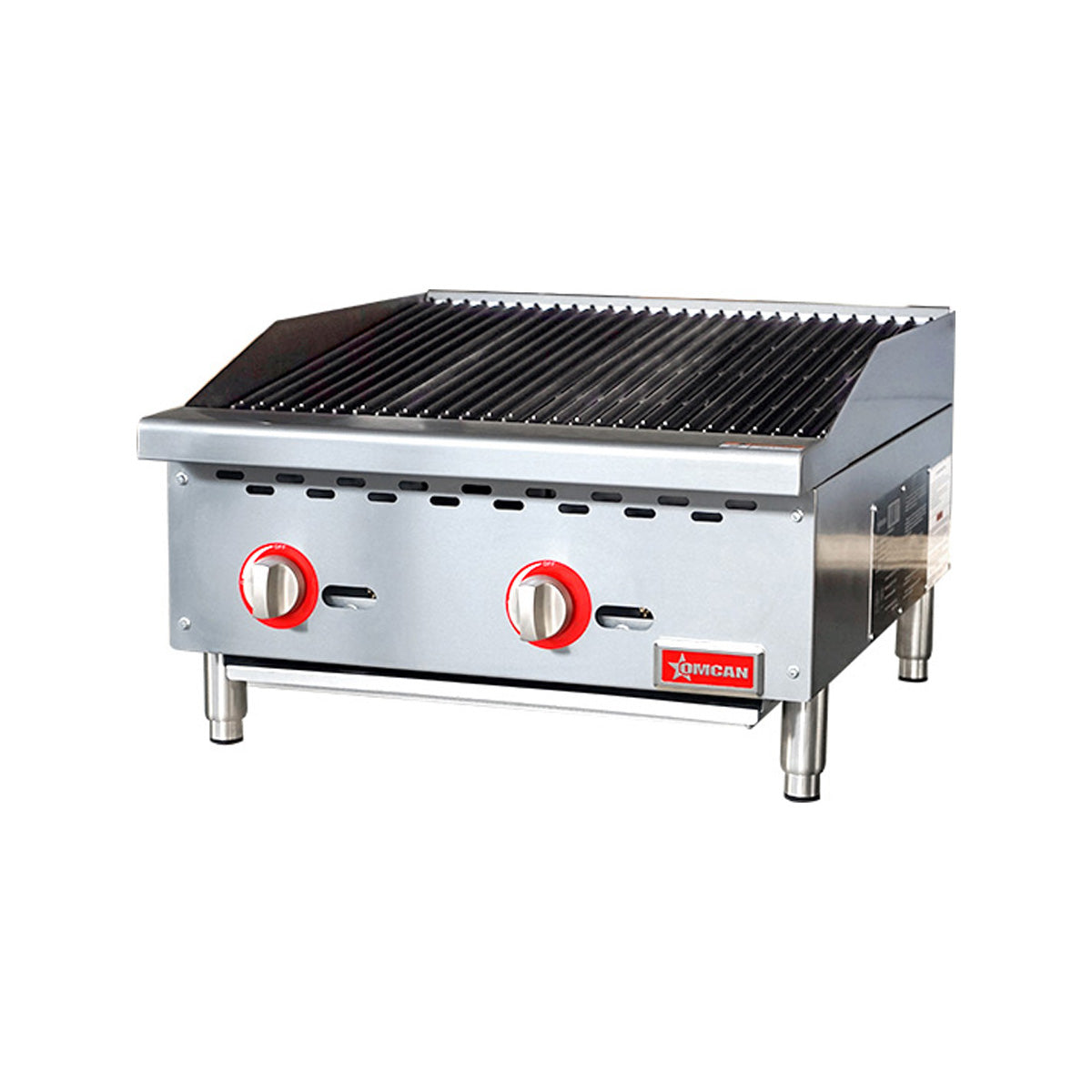 Omcan 47377 24" Countertop Gas Radiant Charbroiler w/ (2) Burners, 70.000 BTU