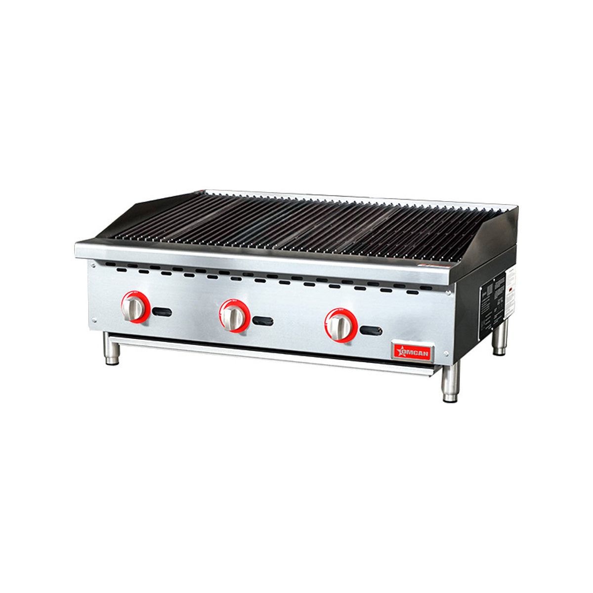Omcan 47378 36" Countertop Gas Radiant Charbroiler w/ (3) Burners, 105.000 BTU