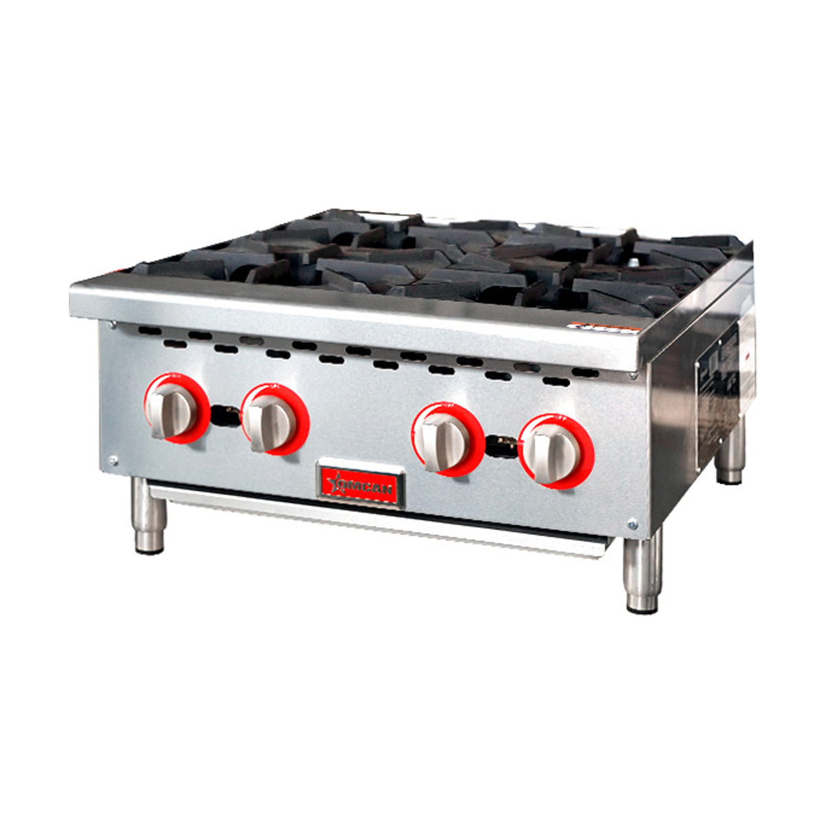 Omcan 47380 24" Countertop Gas Hotplate with (4) Burners, Manual Controls, 100.000 BTU