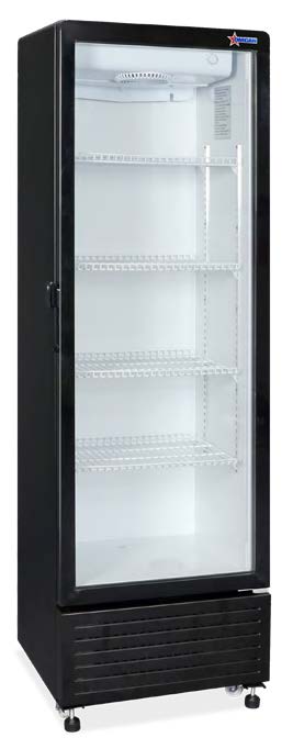 Omcan 47460 1-Section Merchandiser Refrigerator w/ Glass Door, in Black, 10 cu. ft. | 22.6" Wide