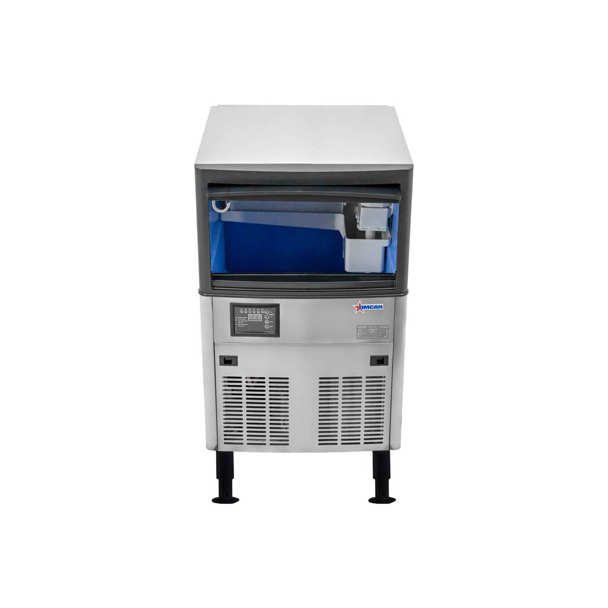 Omcan 47483 23" Air Cooled Full Cube 120 lb Undercounter Ice Machine with 40 lb Bin