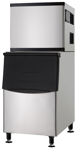 Omcan 47485 Air Cooled Full Cube 350 lb Ice Machine with Bin, 275 lb Storage | 22" Wide