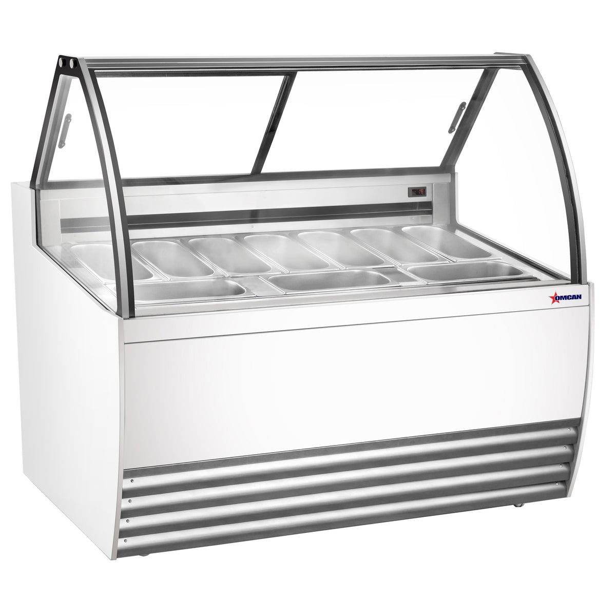 Omcan 47498 (FR-CN-0010W) 55" Gelato Dipping Cabinet w/ Curved Sneeze Guard