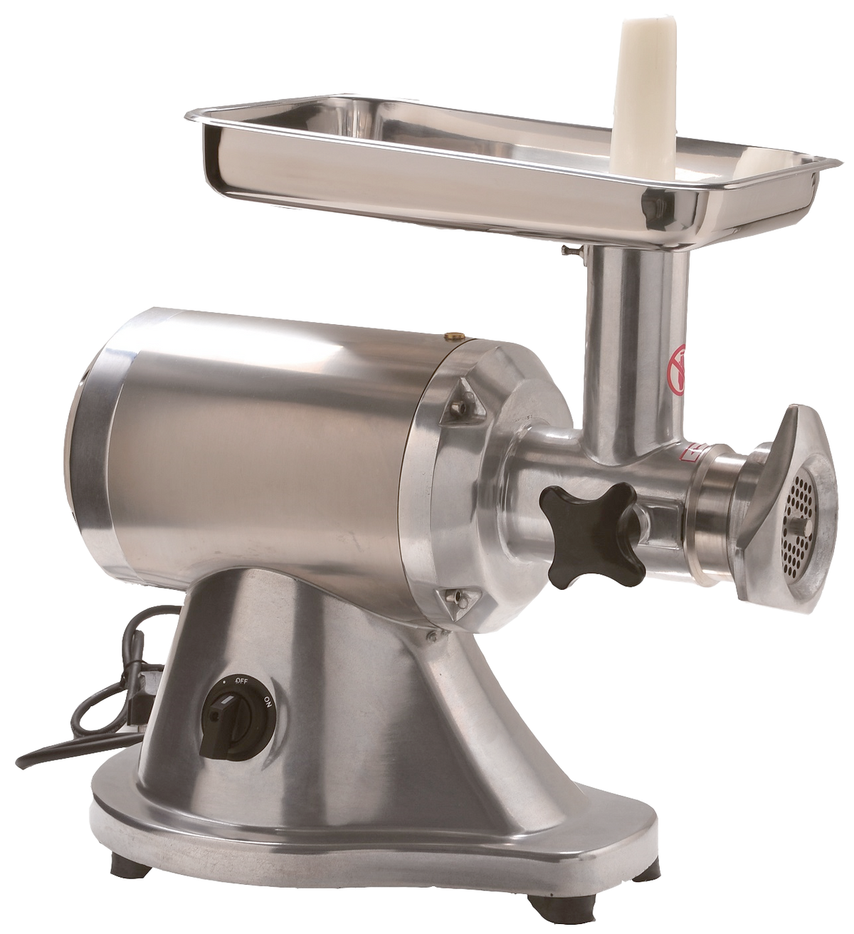 Omcan 47735 Electric Meat Grinder, 1.16 HP, #12 Hub, Aluminum Body, Stainless Tray, 110-120V 60Hz, Bench | 18.6" Wide