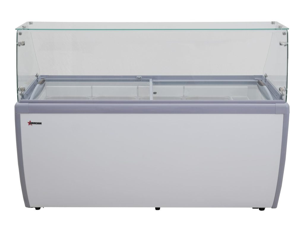 Omcan 47744 (FR-CN-0014) 71" Gelato Dipping Cabinet w/ Sneeze Guard