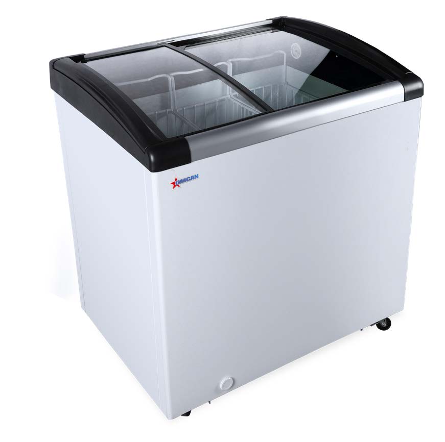 Omcan 47751 31" Curved Lid Ice Cream Display Freezer, 4.1 cu. ft.